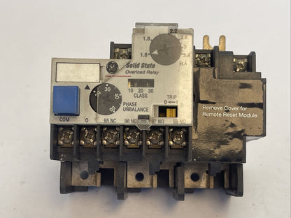 GE CR324CXES SOLID STATE OVERLOAD RELAY 600VAC 1.6-3.4A PHASE UNBALANCE 20-50