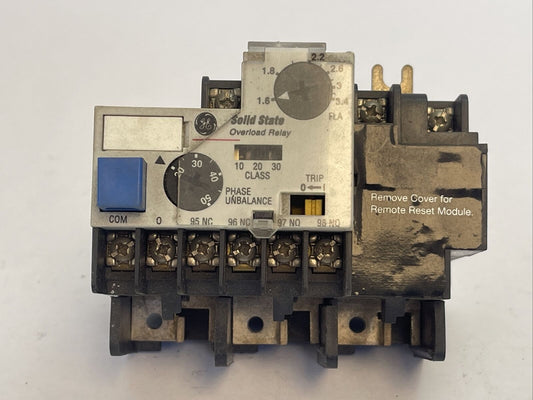 GE CR324CXES SOLID STATE OVERLOAD RELAY 600VAC 1.6-3.4A PHASE UNBALANCE 20-50