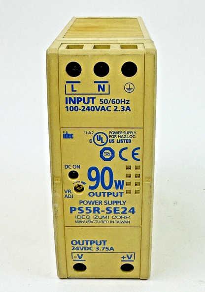 IDEC IZUMI CORP. - PS5R-SE24 - POWER SUPPLY -INPUT: 240 VAC, 2.3 A, 50/60 Hz,90W