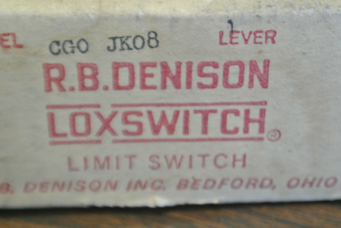 GOULD / R.B. DENISON / CG0-JK08 LIMIT SWITCH / NEW SURPLUS / CG0JK08