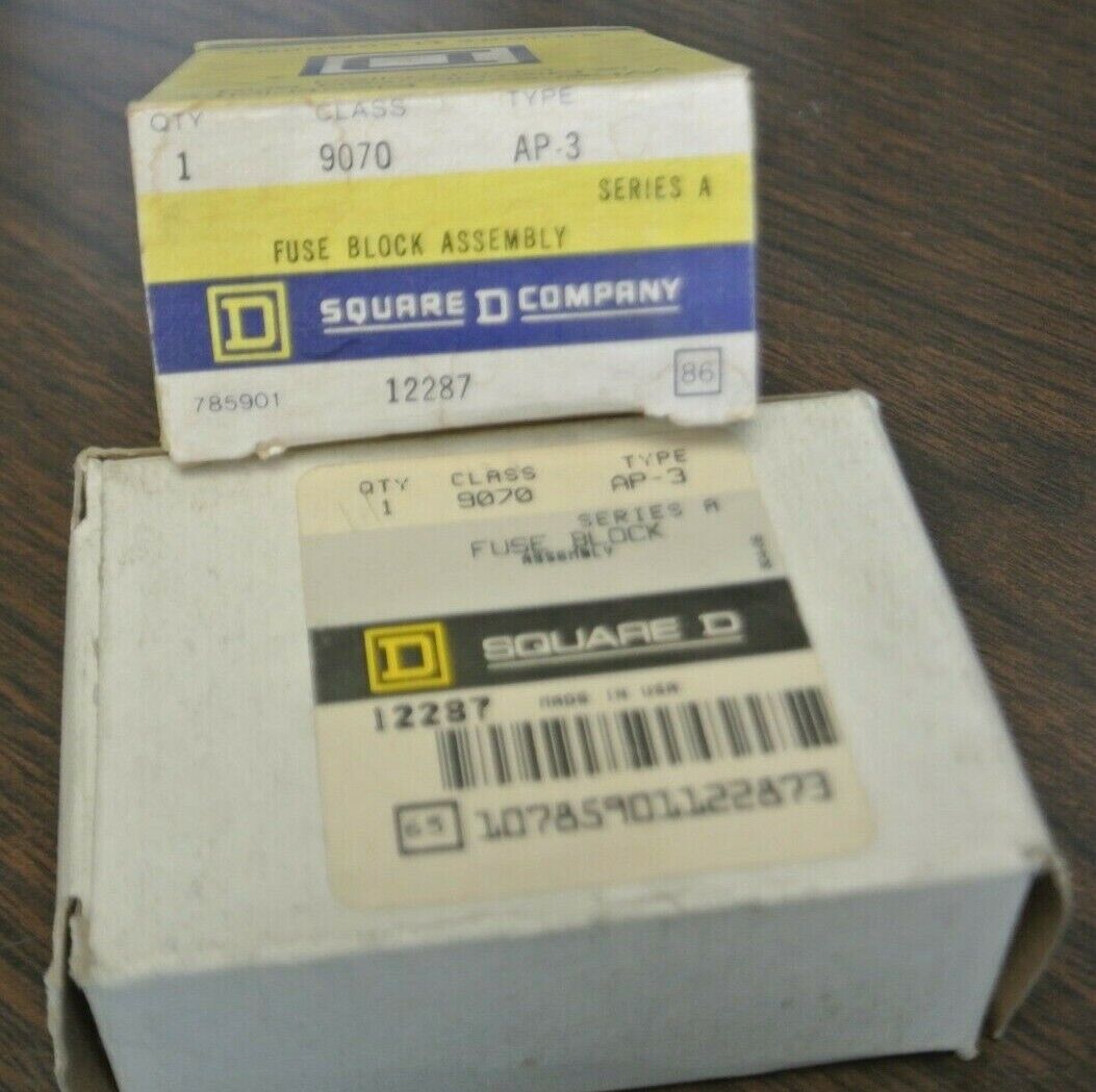 LOT of 2 / SQUARE D CLASS 9070 / AP-3 FUSE BLOCK / 250V / NEW SURPLUS