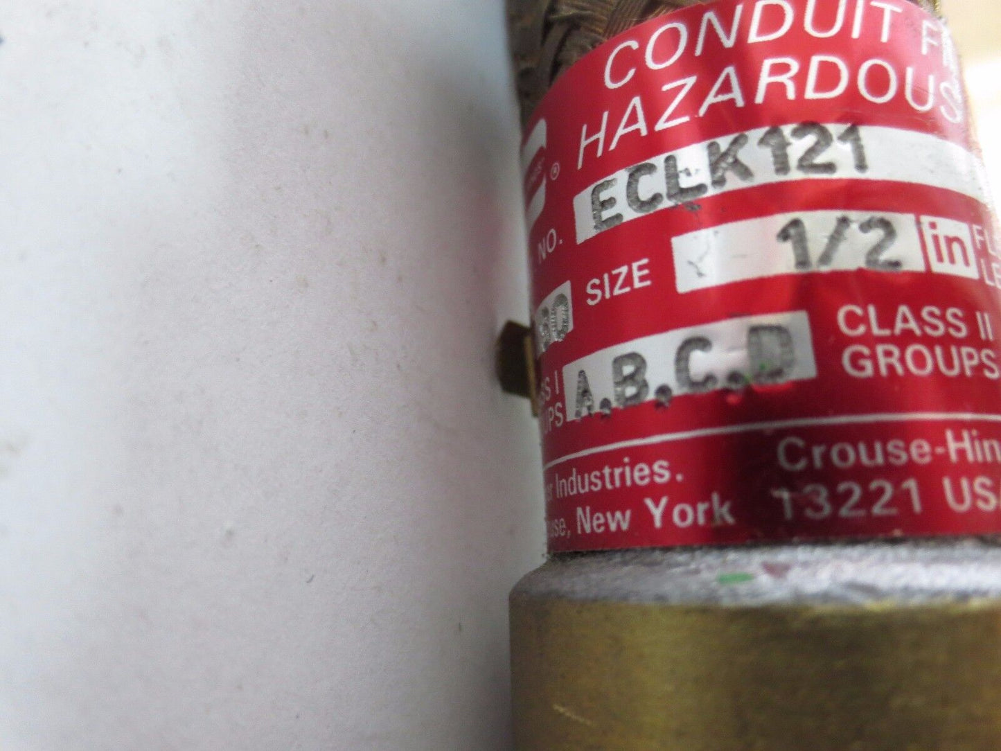 CROUSE-HINDS ECLK121 / ECGJH121 21" BRASS FLEX COUPLING DUST IGNITION-PROOF NEW