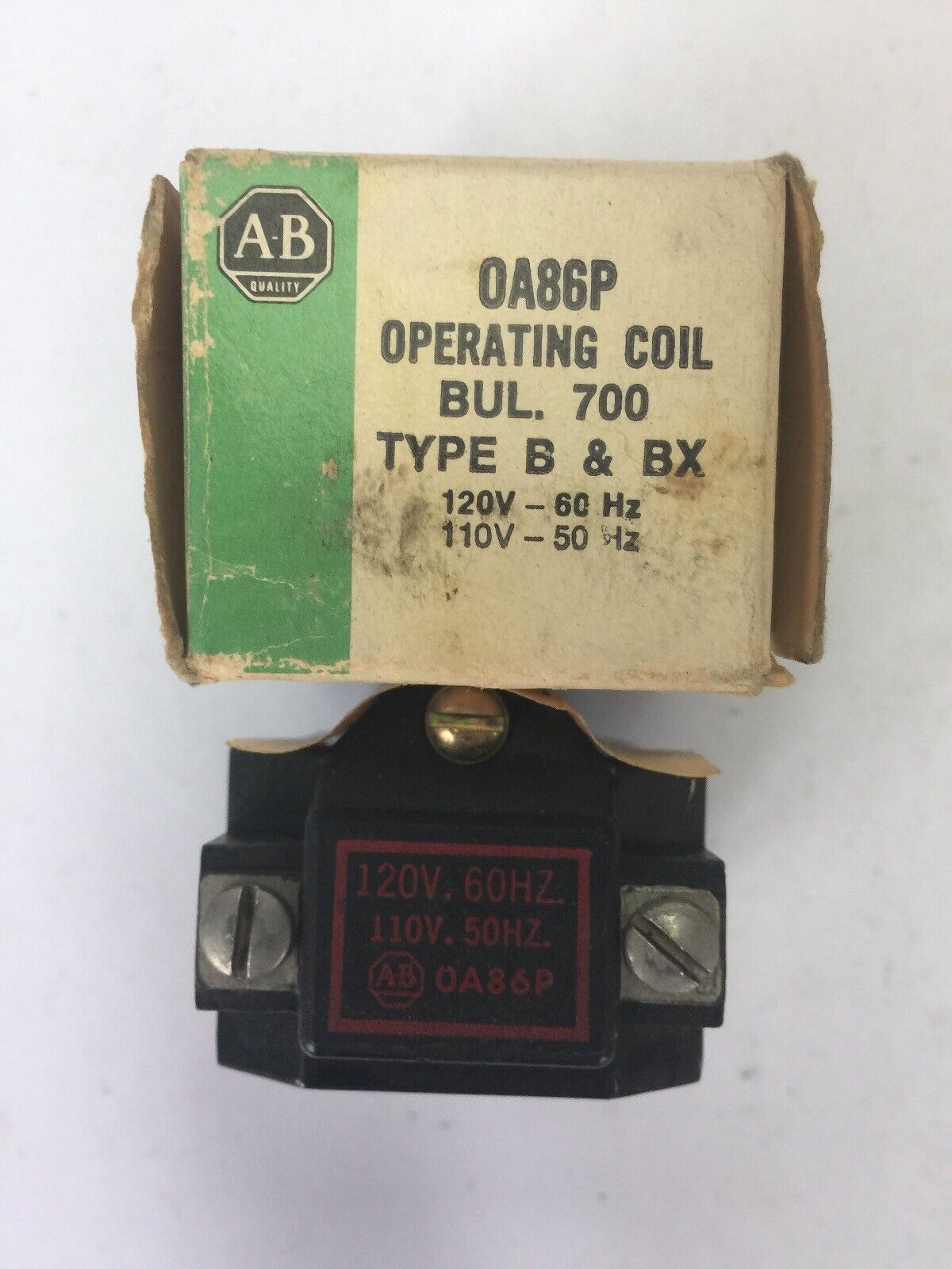 ALLEN BRADLEY 0A86P OPERATING COIL BUL 700 TYPE B & BX 120V 60HZ 110V 50HZ