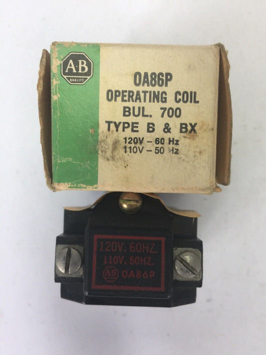 ALLEN BRADLEY 0A86P OPERATING COIL BUL 700 TYPE B & BX 120V 60HZ 110V 50HZ