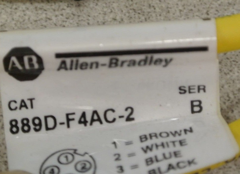 ALLEN-BRADLEY 889D-F4AC-2 QD CORDSET 4-PIN DC MICRO STRAIGHT / 2M - NEW SURPLUS