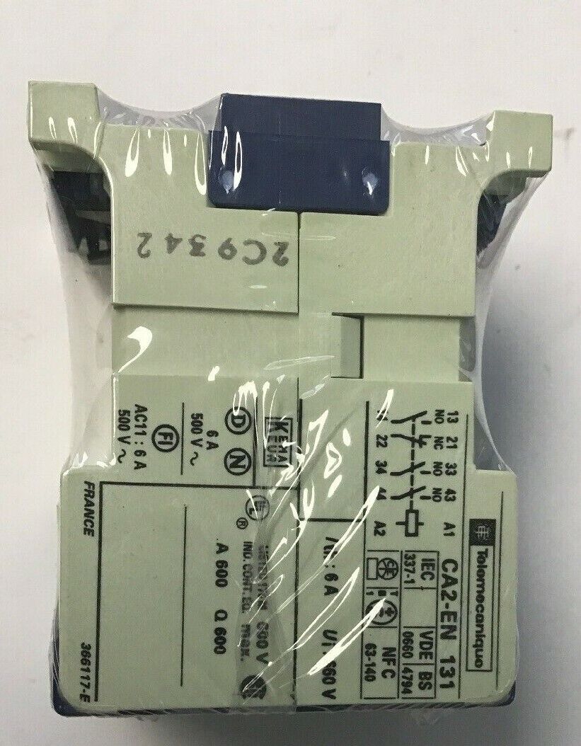 TELEMECANIQUE CA2-EN131F CONTROL RELAY 100/110V-50HZ 100/120V-60HZ