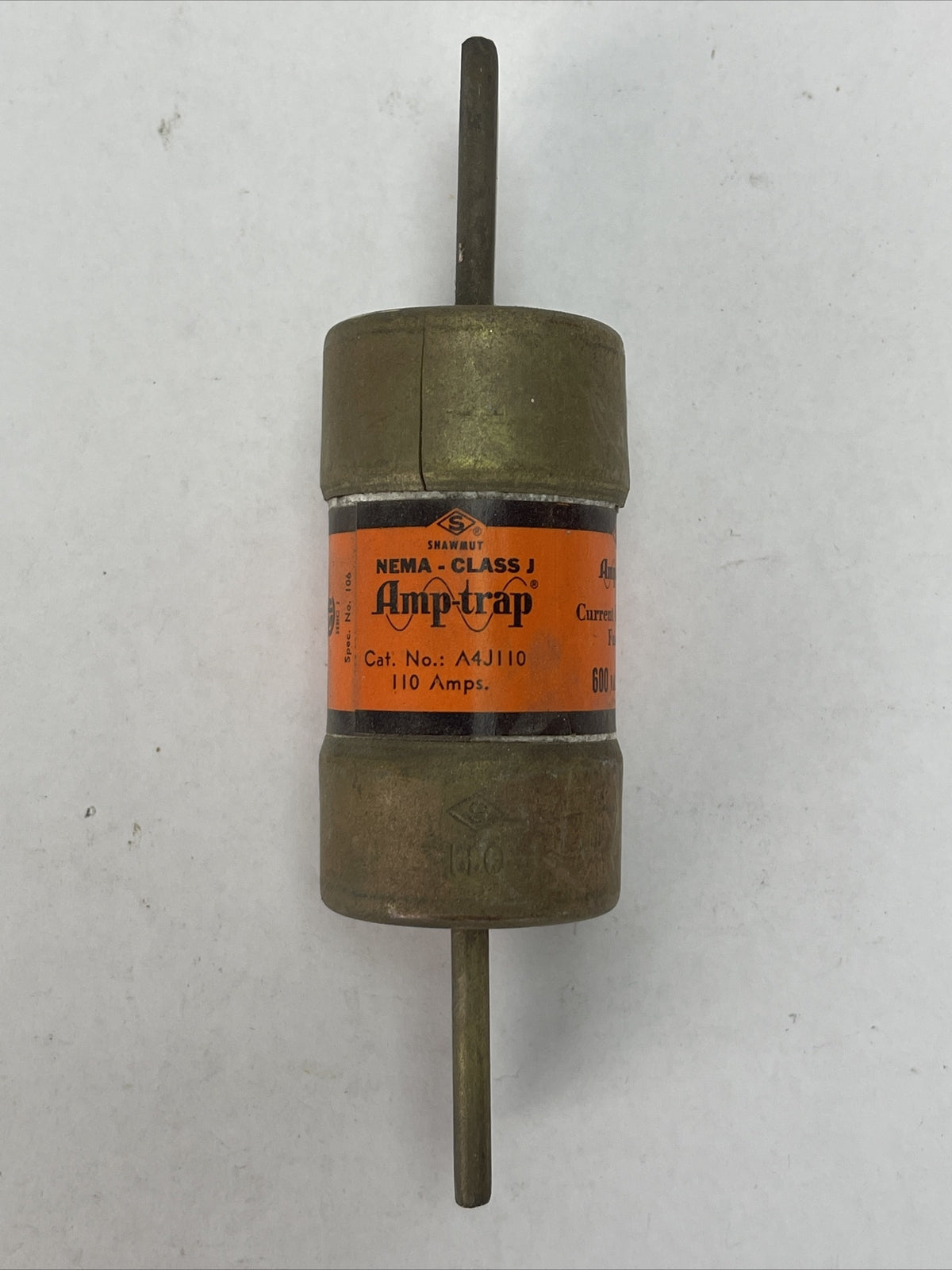 SHAWMUT A4J110 AMP-TRAP CURRENT LIMITING FUSE NEMA CLASS J 110AMP 600VAC