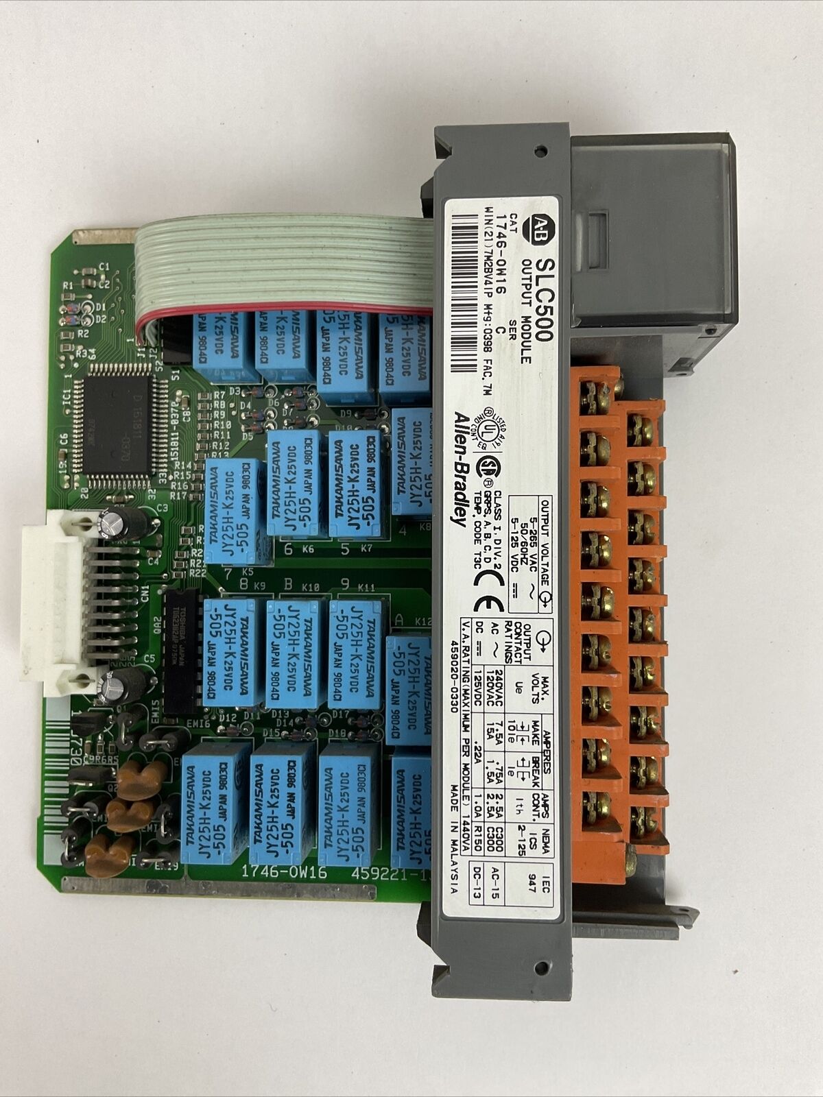 ALLEN BRADLEY 1746-OW16 OUTPUT MODULE SER C SLC500 OUTPUT 0-265VAC 5-125VDC