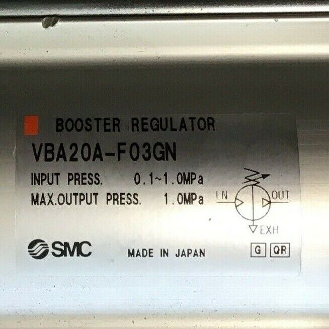 SMC VBA20A-F03GN BOOSTER REGULATOR 0.1~1.0MPa