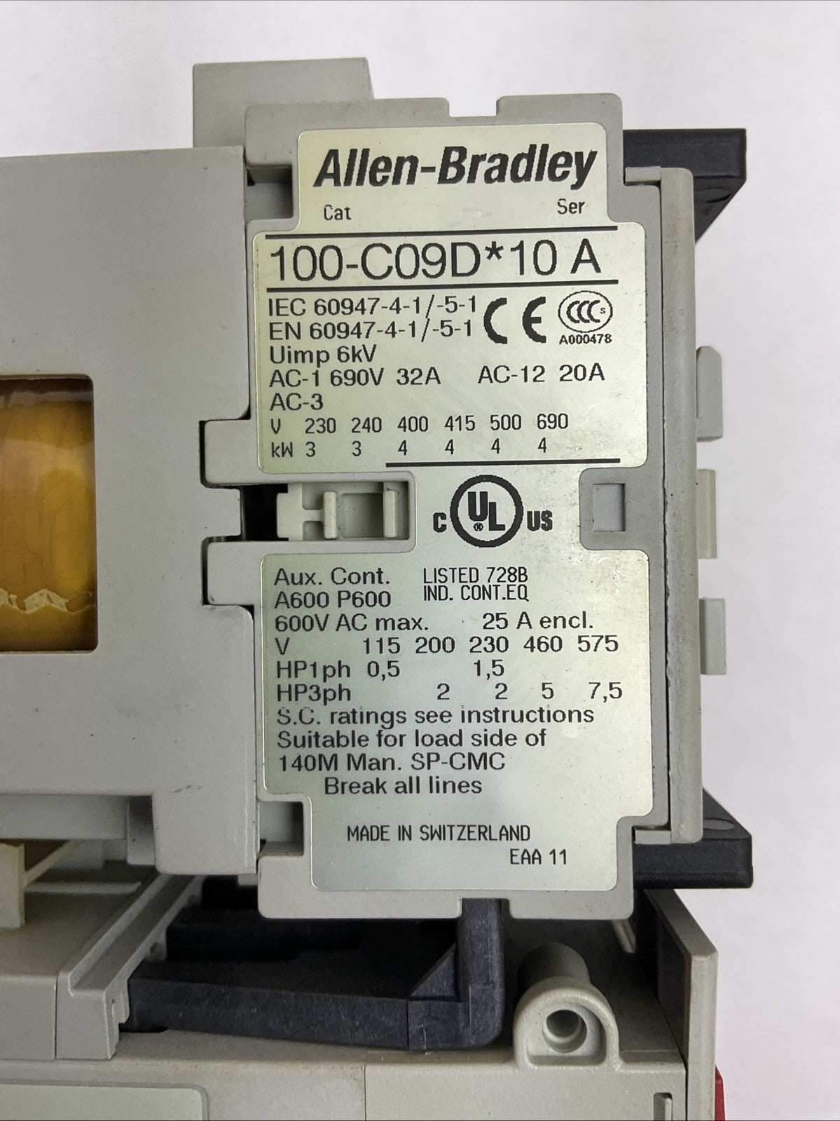ALLEN BRADLEY 104-C09DJ22 REVERSING STARTER (100-C09*10 + 193-ED1CB 1.0-5.0A)