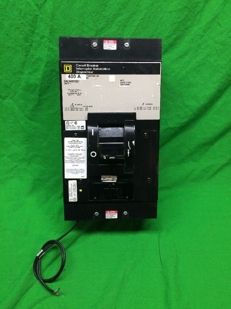 SQUARE D Q4L34001021 CIRCUIT BREAKER 400 AMP 600V 3 POLE 120/240V SHUNT LA11021