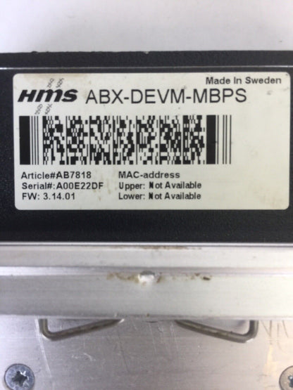 HMS ABX-DEVM-MBPS MODBUS PLUS SLAVE INPUT POWER 24VDC 300mA DEVICENET SCANNER