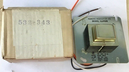 POWERS REGULATOR CO. 134-17 PRI.120V 60HZ SEC. 25V 40VA CLASS 2
