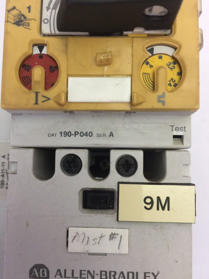 ALLEN BRADLEY MOTOR STARTER 190-P040 SER A 190-MN SER A 190-A40 SER B COIL 120V
