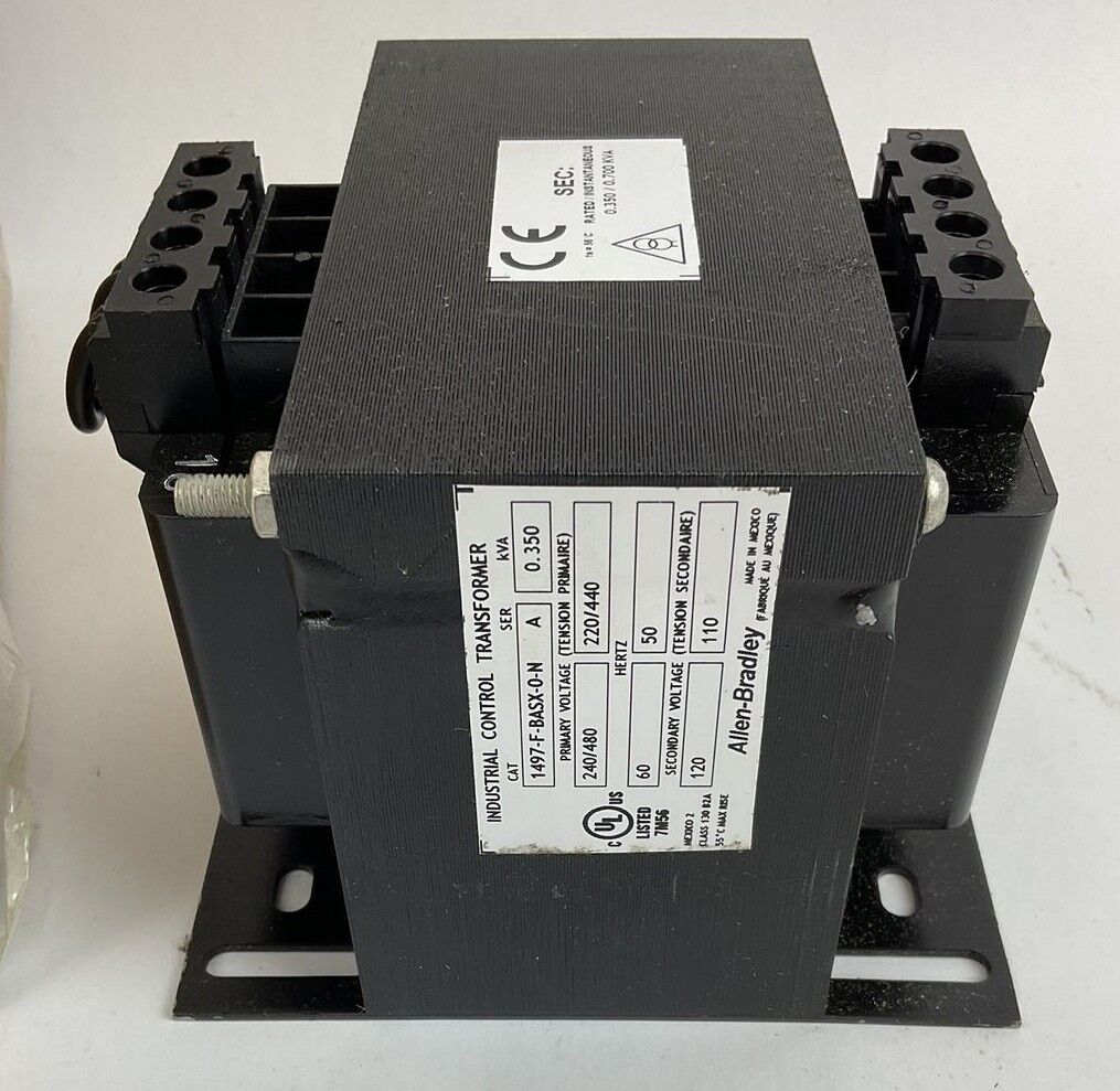 ALLEN BRADLEY 1497-F-BASX-0-N INDUSTRIAL CONTROL TRANSFORMER 0.350KVA 480V