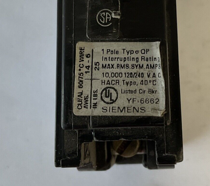 SIEMENS Q135 CIRCUIT BREAKER 120/240VAC 60HZ 35A 1POLE***LOTOF2***