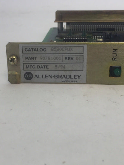 ALLEN BRADLEY 8520CPUX CPU MODULE REV 01