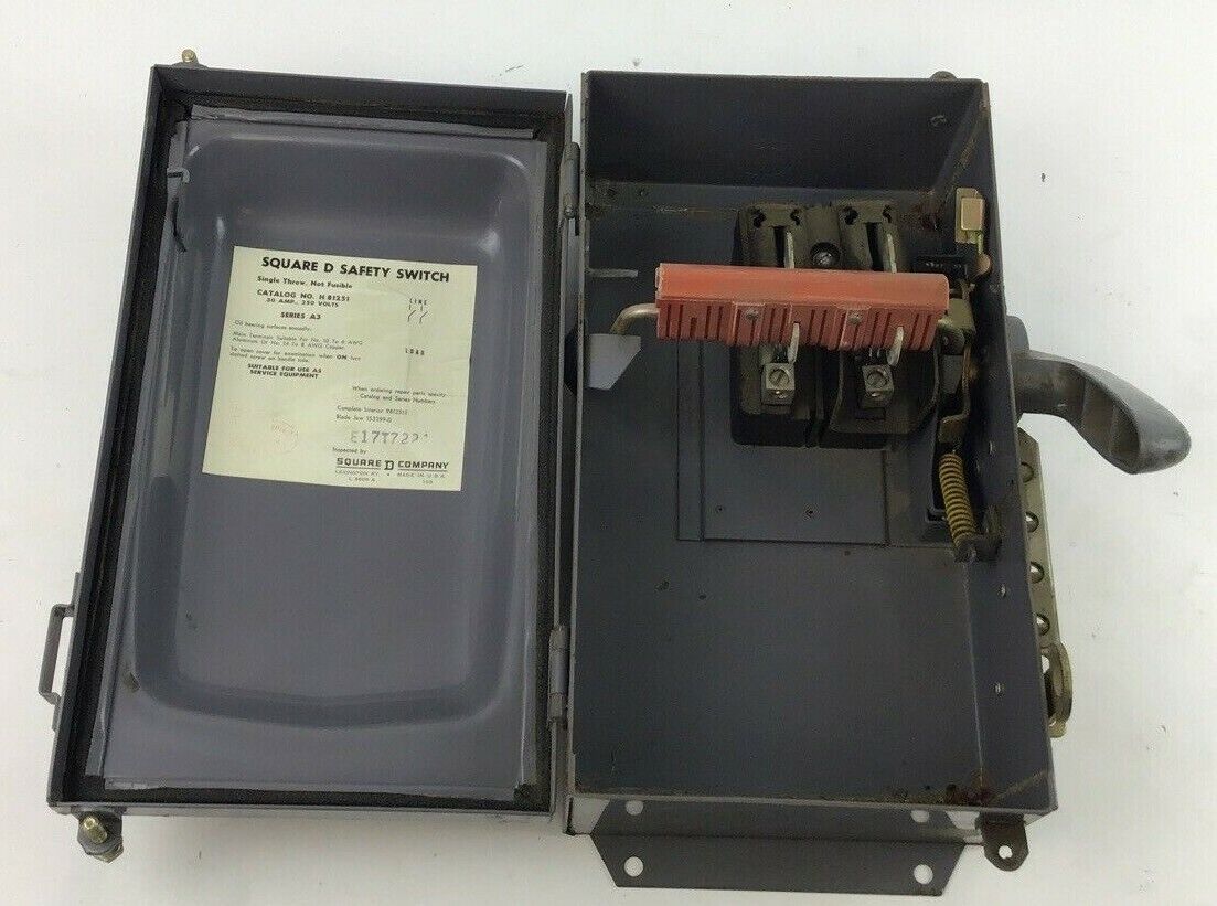 SQUARE D H-81251 SAFETY SWITCH SER.A3 30A 250V