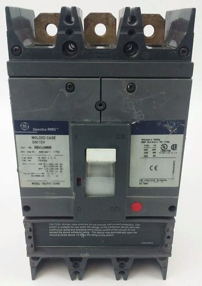 GE SGDA36AN0600 SPECTRA RMS CIRCUIT BREAKER, MOLDED CASE, 3P, 600A, 600V, 200kA