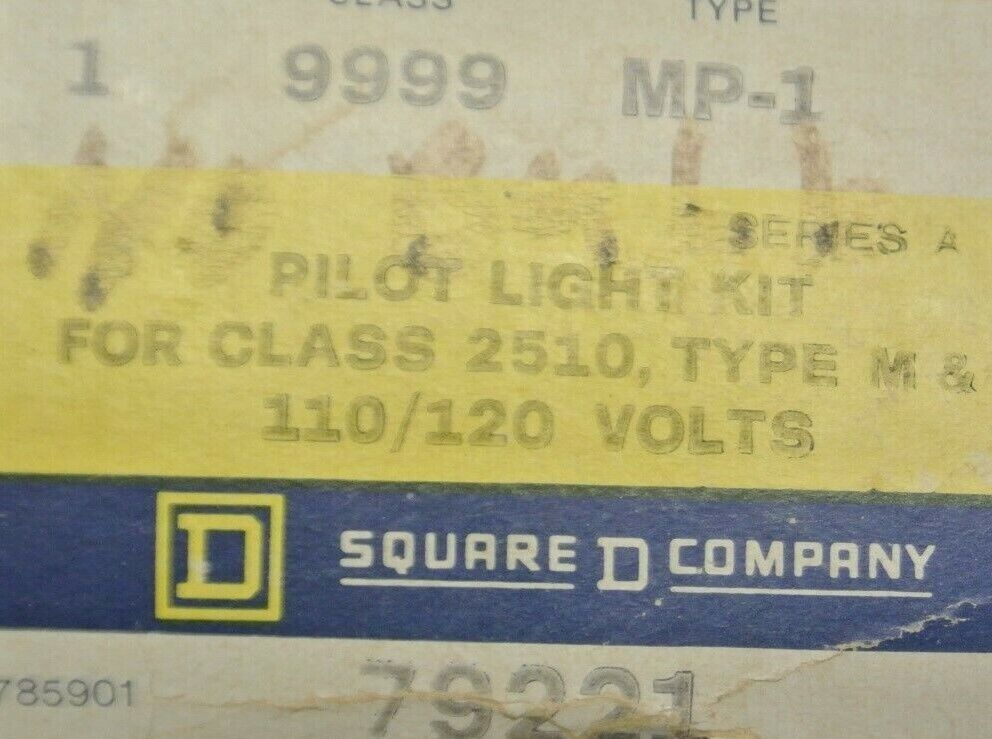 SQUARE D / 9999 MP-1 PILOT LIGHT KIT / RED / for 2510 M & T / 120V / NEW SURPLUS