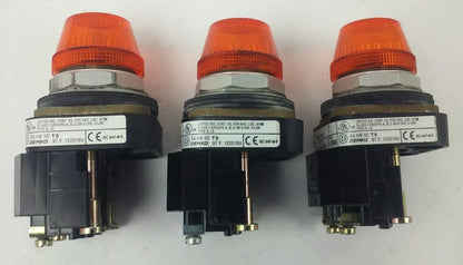 ALLEN BRADLEY 800T-PT16 SER. N, PUSH BUTTON LIGHT, 120V 50/60HZ, (LOT OF 3)