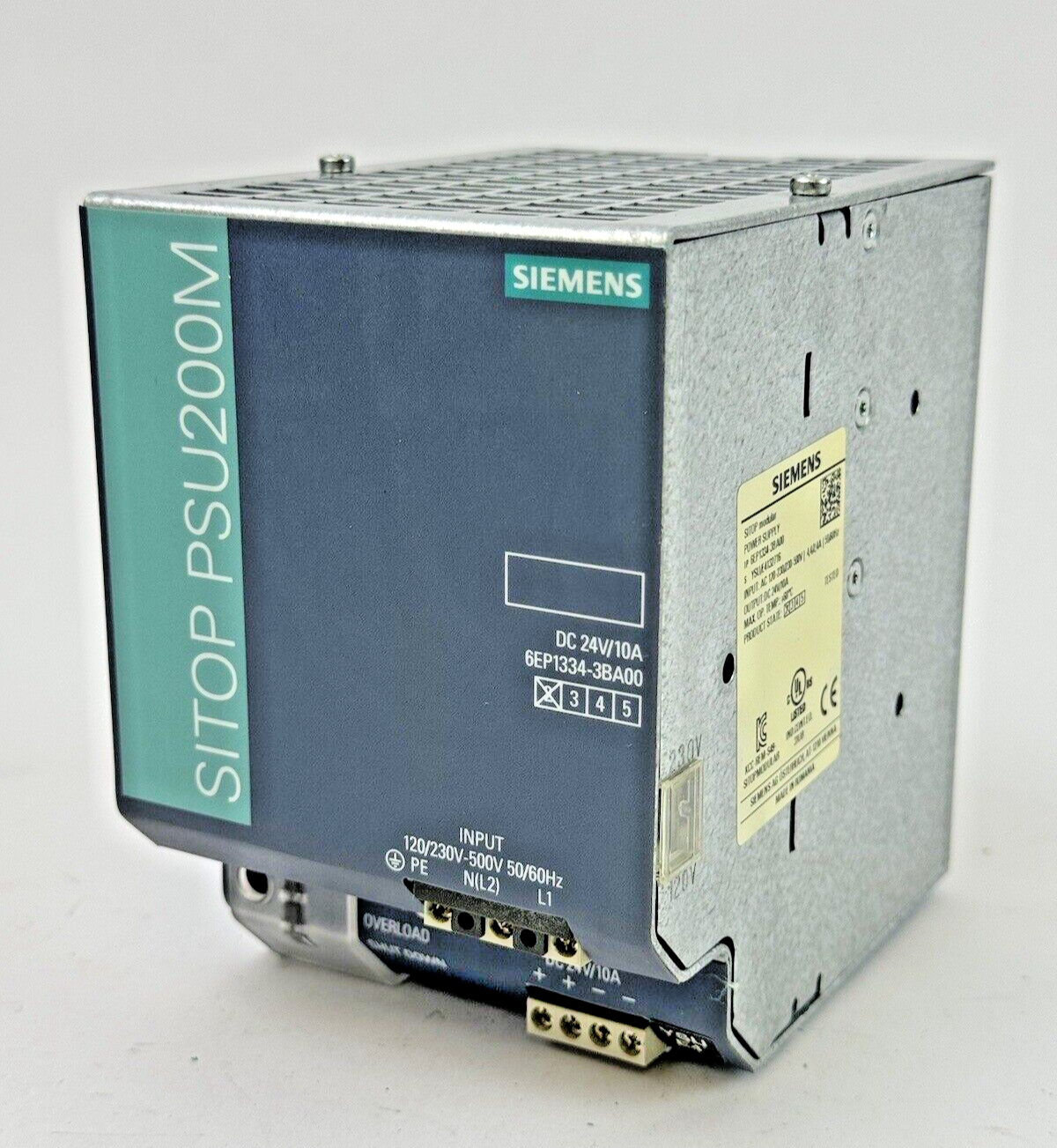 SIEMENS - 6EP1334-3BA00 - SITOP PSU200M POWER SUPPLY - 10A, 24 VDC, 50/60 Hz