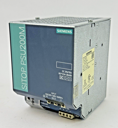 SIEMENS - 6EP1334-3BA00 - SITOP PSU200M POWER SUPPLY - 10A, 24 VDC, 50/60 Hz