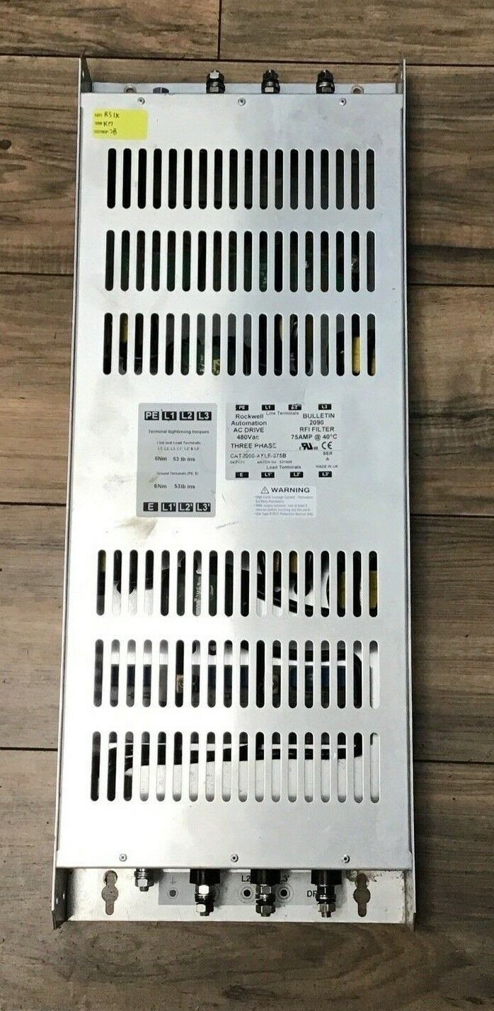 ROCKWELL AUTOMATION 2090-XXLF-375B AC DRIVE RFI FILTER 3PH SER.A 75A 480VAC