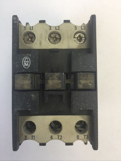 KLOCKNER MOELLER STARTER DIL 0M CONTACTOR 3POLE 250VDC 35A 15HP COIL 120V 60HZ