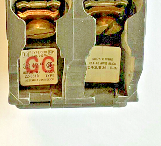 SQUARE D QOB220 CIRCUIT BREAKER 2POLE 20A 65,000AIC 120/240VAC ***LOTOF2***