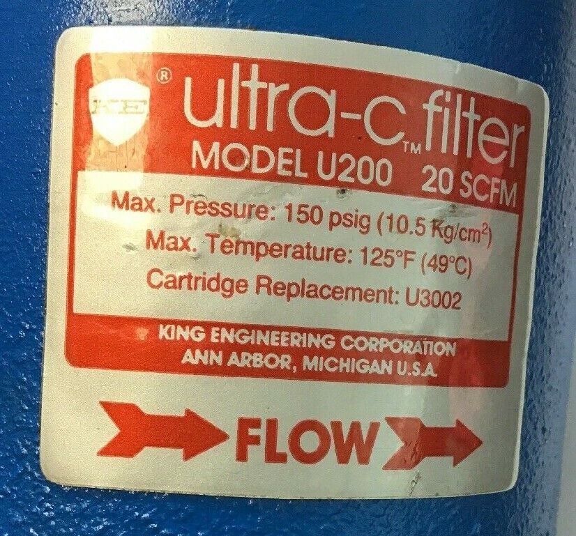 KING ULTRA-C FITER U200 20SCFM 150PSIG