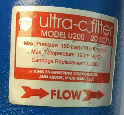 KING ULTRA-C FITER U200 20SCFM 150PSIG