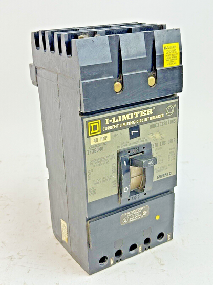 SQUARE D - IF36040 - I-LIMITER CIRCUIT BREAKER - 40 AMP, 3 POLE, 600 VAC