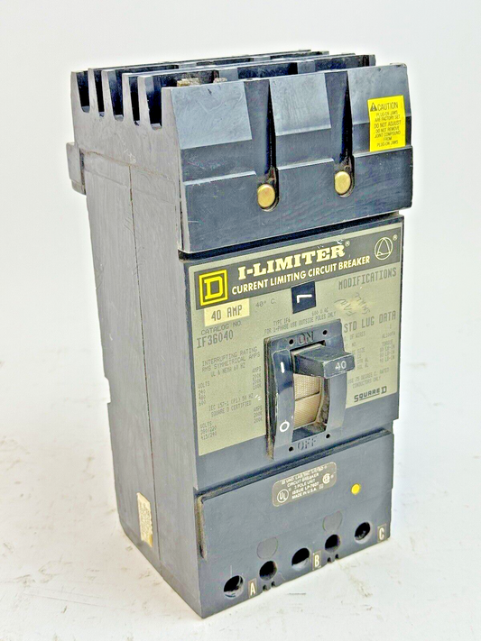 SQUARE D - IF36040 - I-LIMITER CIRCUIT BREAKER - 40 AMP, 3 POLE, 600 VAC
