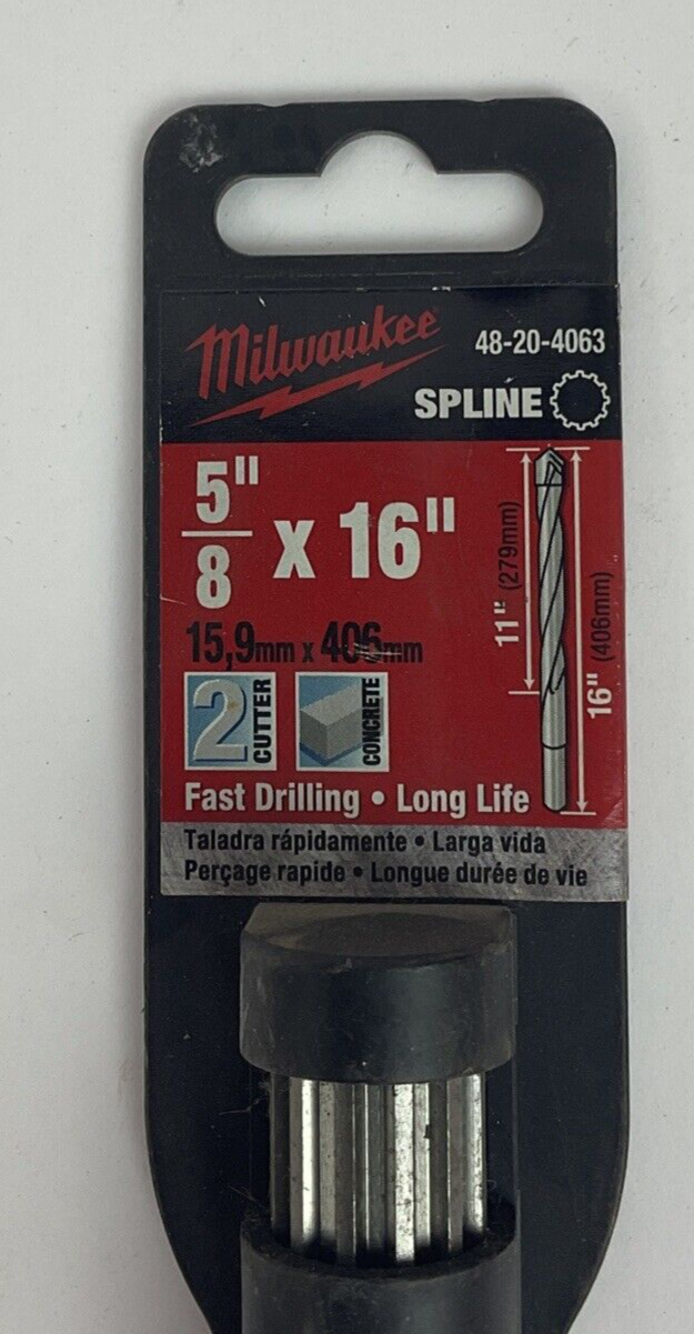 MILWAUKEE 48-20-4063 DRILL BIT 5/8" X 16" SPLINE