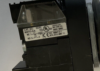 ALLEN BRADLEY 800TC-PBH16G PUSH BUTTON SER.U 120V 50/60HZ W/800TC-XA & 800T-N326