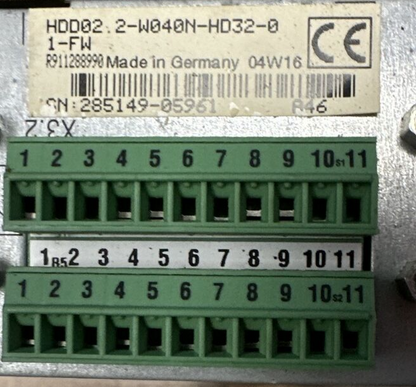 REXROTH HDD02.2-W040N-HD32-01-FW SERVO DRIVE OUTPUT 3xAC 500V 15A INPUT