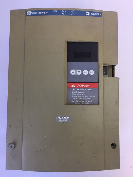 TELEMECANIQUE SQUARE D ATV18D12N4 AC DRIVE ALTIVAR 18 10HP 7.5kW 380/460VAC