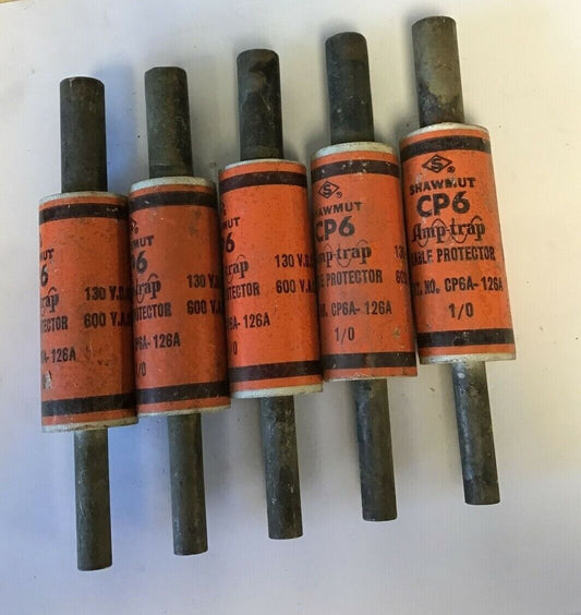 SHAWMUT CP6A 126A AMP-TRAP CABLE PROTECTOR FUSE 600VAC/130VDC "LOT OF 5"