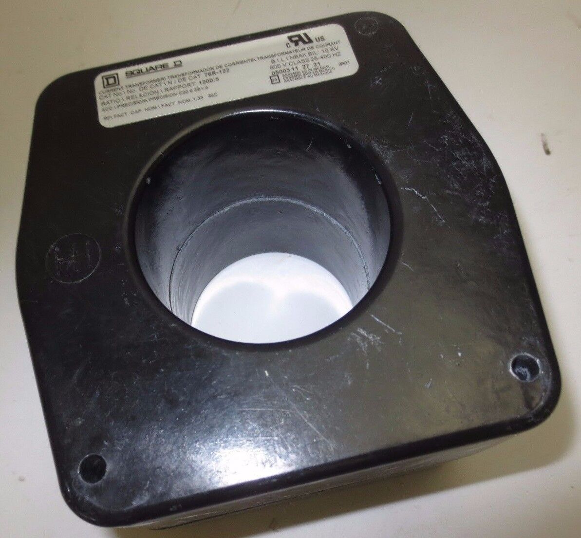 SQUARE D 76R-122 CURRENT TRANSFORMER - RATIO = 1200:5 - 10kV - 600V NEW SURPLUS