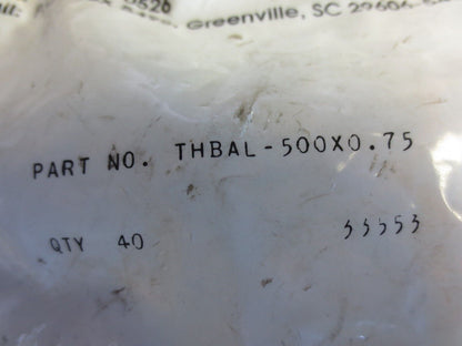 JAMES C. WHITE THBAL-500 x 0.75 ALUMINUM BOLTS for TUBETRACK 33553 LOT of 40 NEW