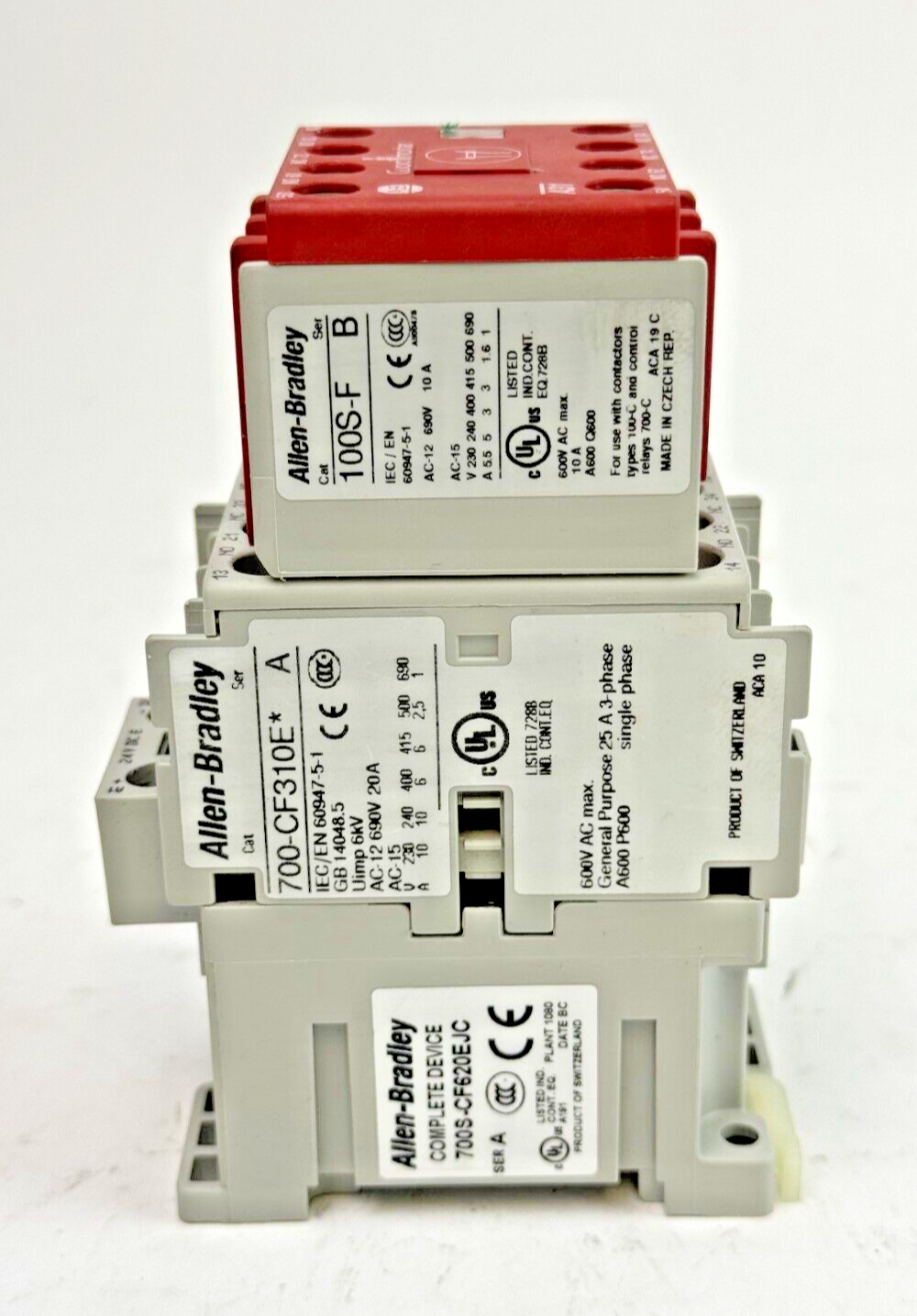 ALLEN-BRADLEY - 700S-CF620EJC SER. A - SAFETY CONTACTOR W/ 24 VDC COIL