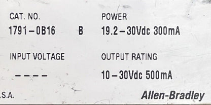 ALLEN BRADLEY 1791-OB16 OUTPUT MODULE 10-30VDC 500mA