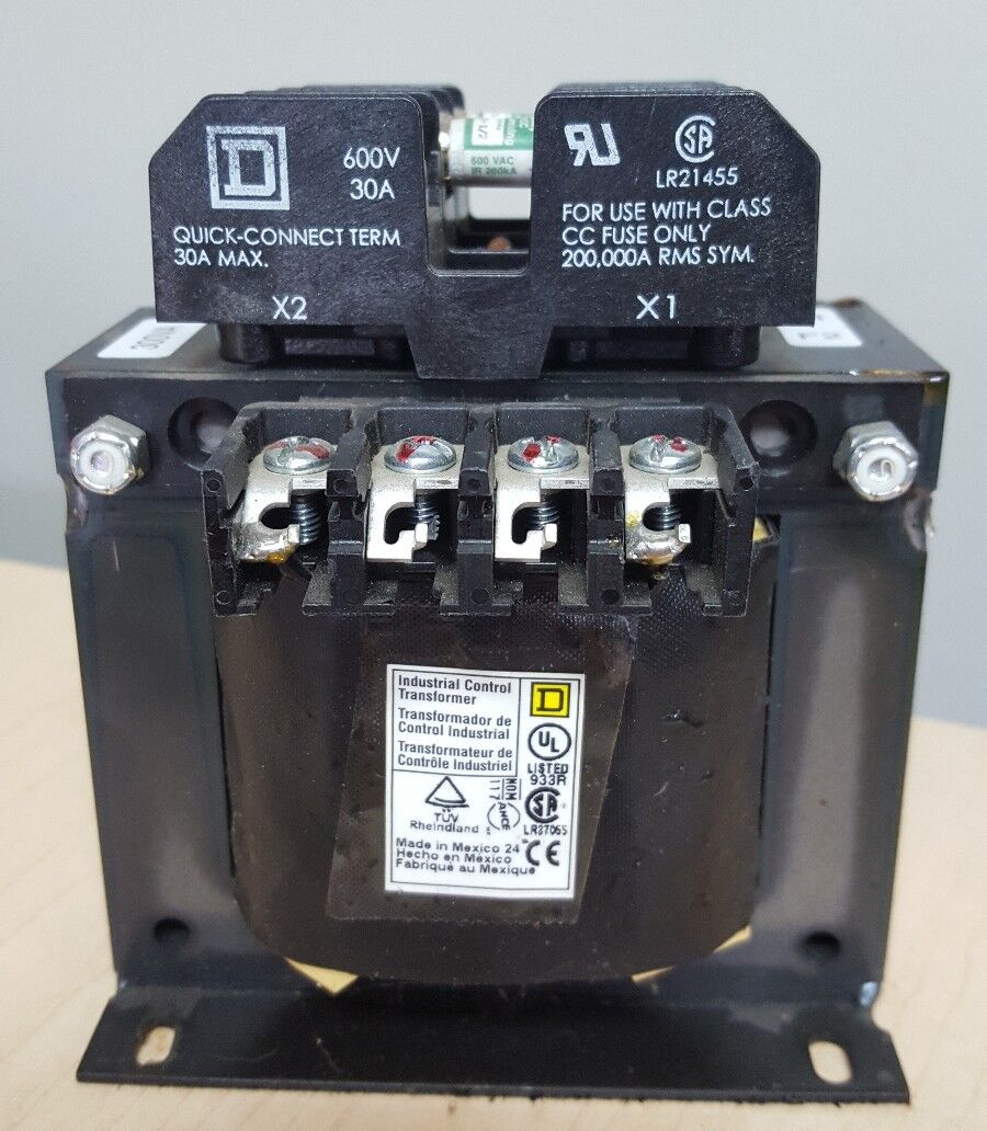 SQUARE D TRANSFORMER 9070TF300D1 W/QUICK CONNECT TERMINAL 600V 300VA 30A LR21455