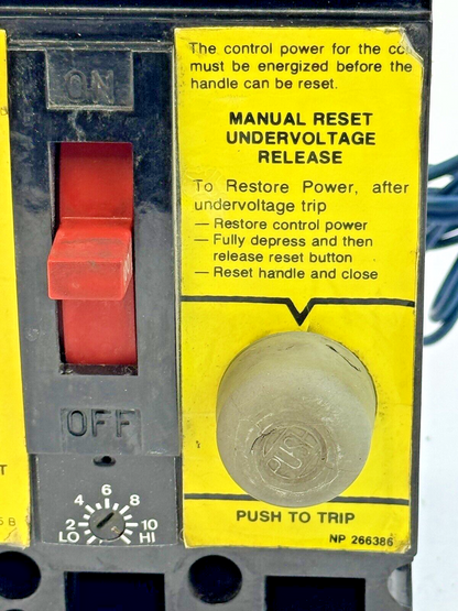 GE - TE31M100MD - MINE DUTY CIRCUIT BREAKER W/ MANUAL RESET UNDERVOLTAGE RELEASE