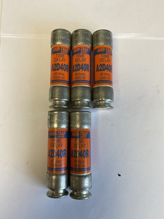 Gould Shawmut Amp-trap 2000 A2D40R 40A 250V Fuse "Lot of 5"