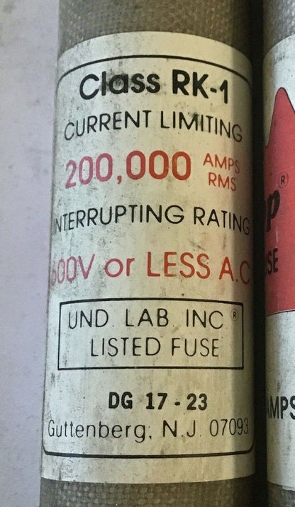 CEFCO CTS-R 60 SURE STOP FAST ACTING FUSE 60A 600VAC CLASS RK-1 ***LOTOF4***