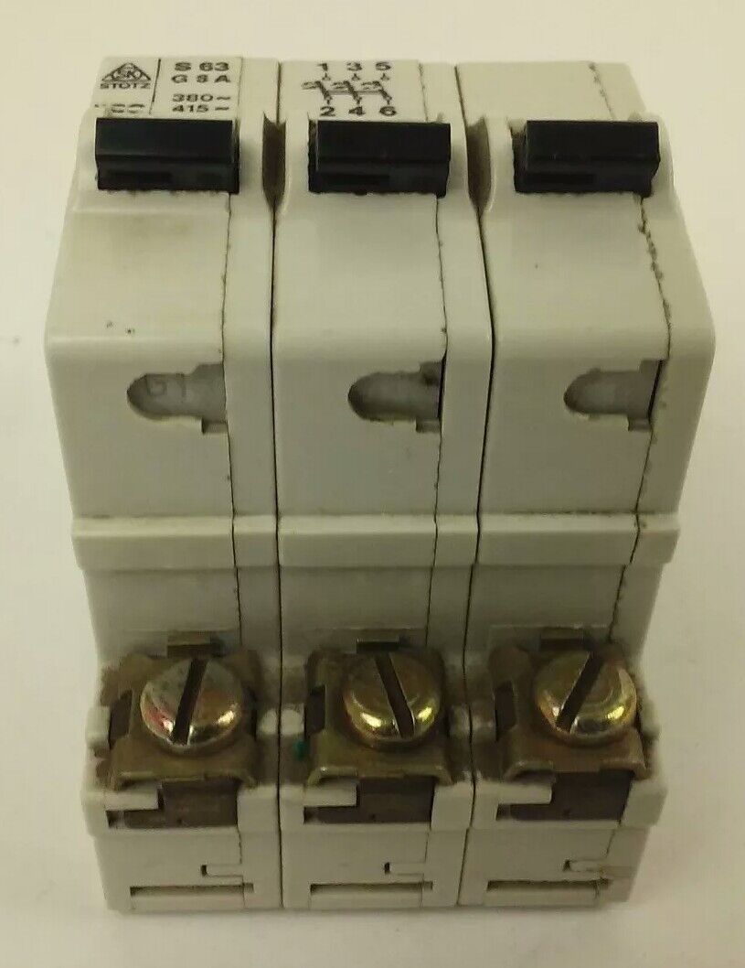 STOTZ-KONTAKT S63 G8A, S63G8A, CIRCUIT BREAKER, 8A, 380V, 415V, 3 POLE, USED