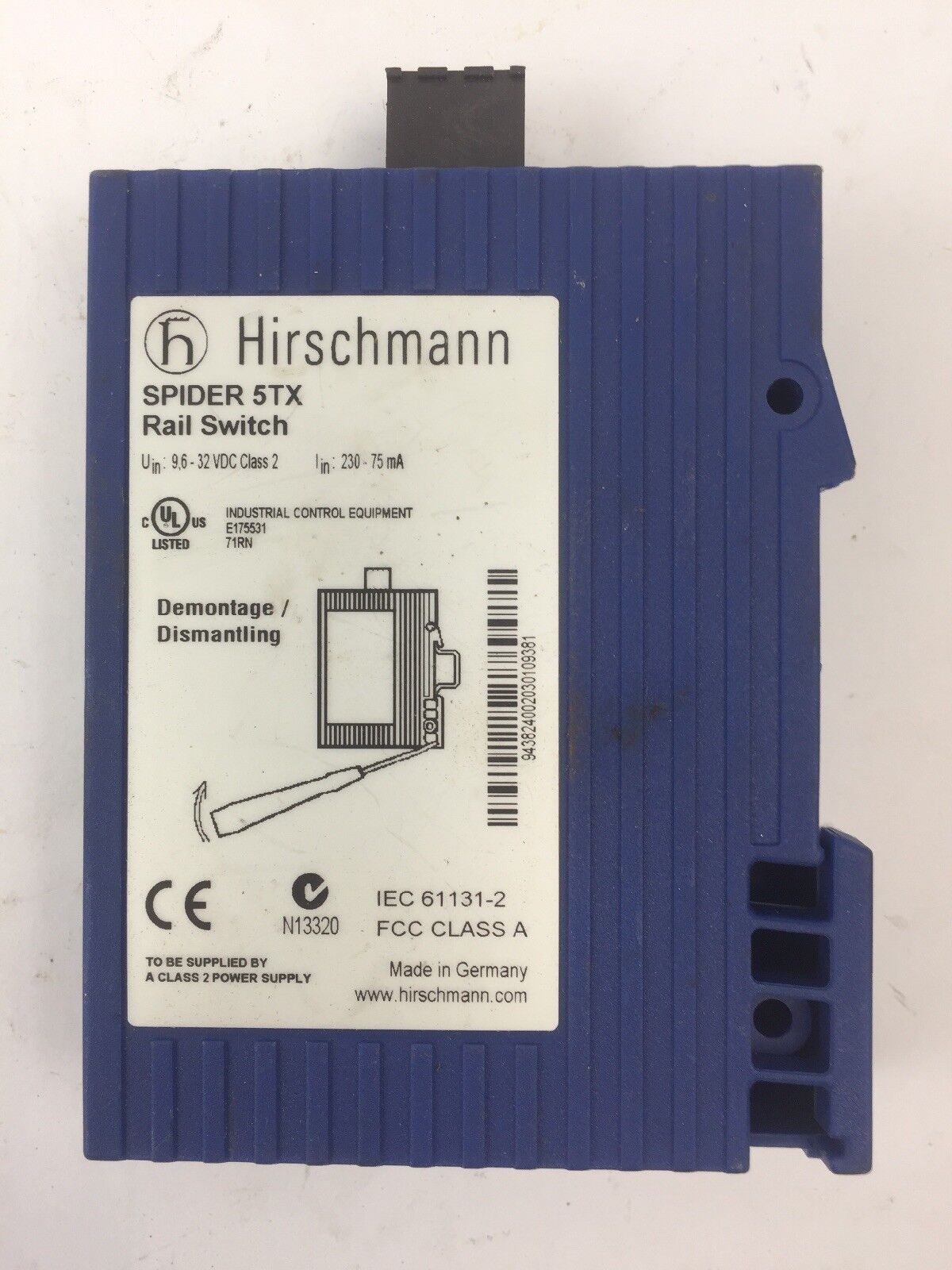 HIRSCHMANN SPIDER 5TX RAIL SWITCH