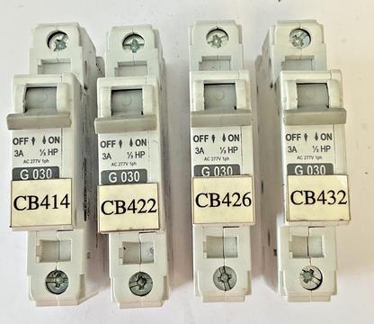 ALLEN BRADLEY 1492-CB1 G030 CIRCUIT BREAKER  3A SER.C 1/3HP 277VAC 1PH**LOTOF4**